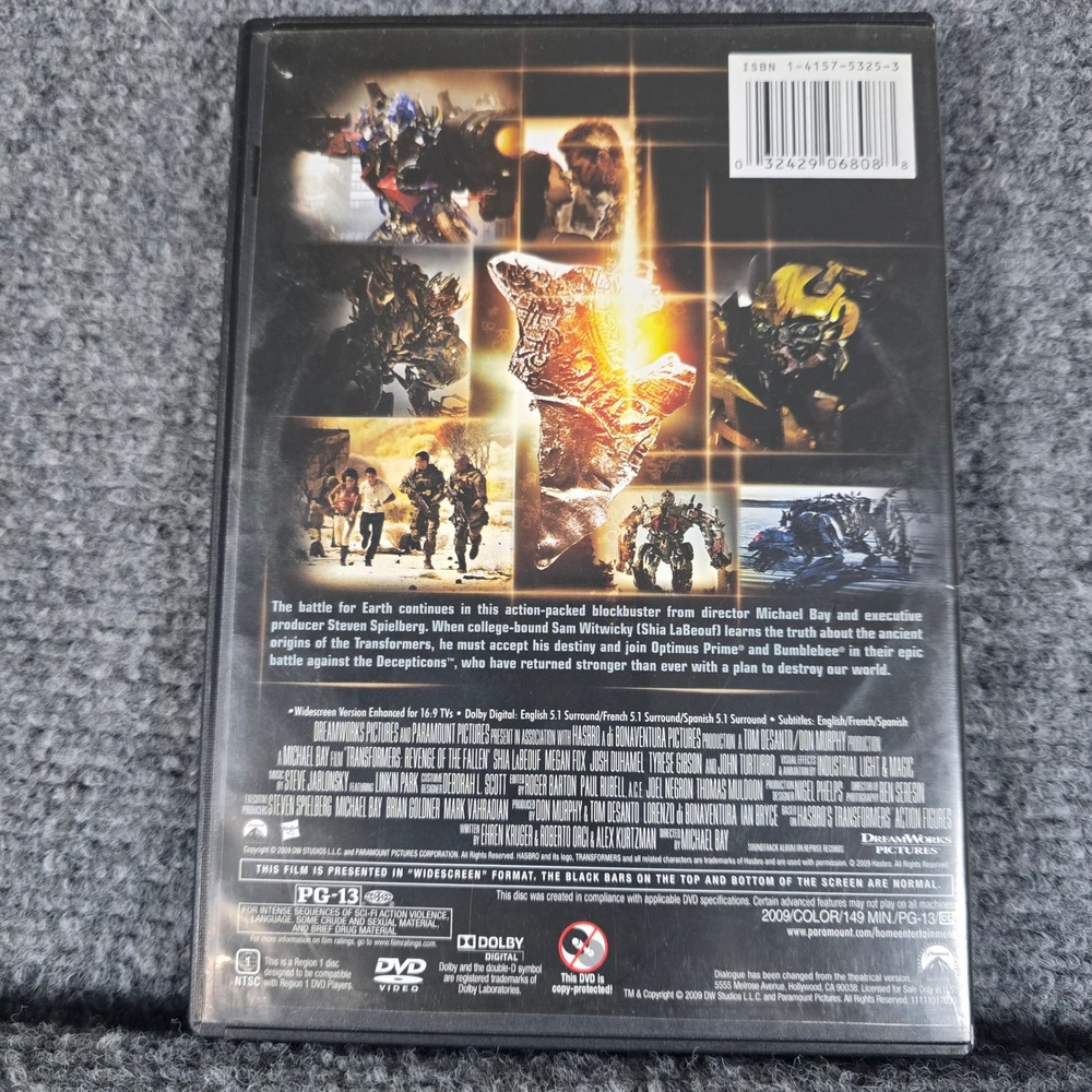 Transformers Revenge of the Fallen DVD Movie Michael Bay Shia LaBeouf Megan Fox - Picture 2 of 4